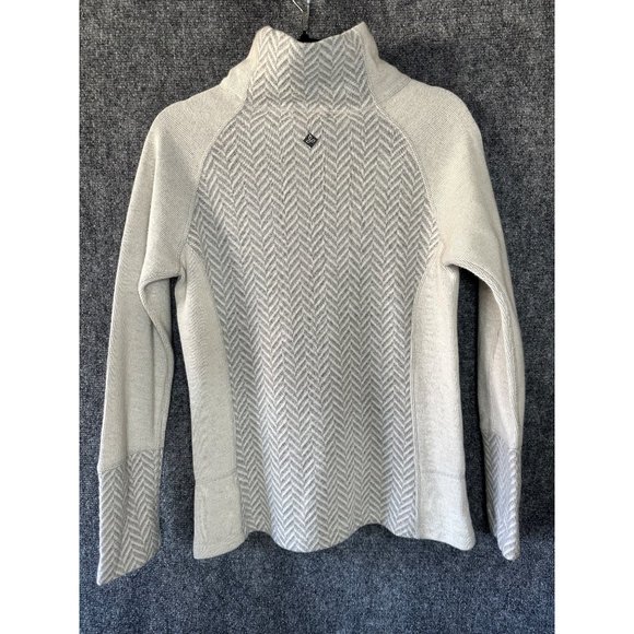 Prana Lucia Wool Blend Mock Neck Sweater Size Small Gray - Picture 3 of 12